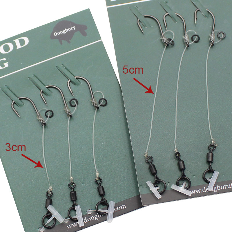 1pack fishing tackle carp chod rigs with 3.7mm small rig/chod swivel/hook 6/8/10 Pop Up Rig Line group