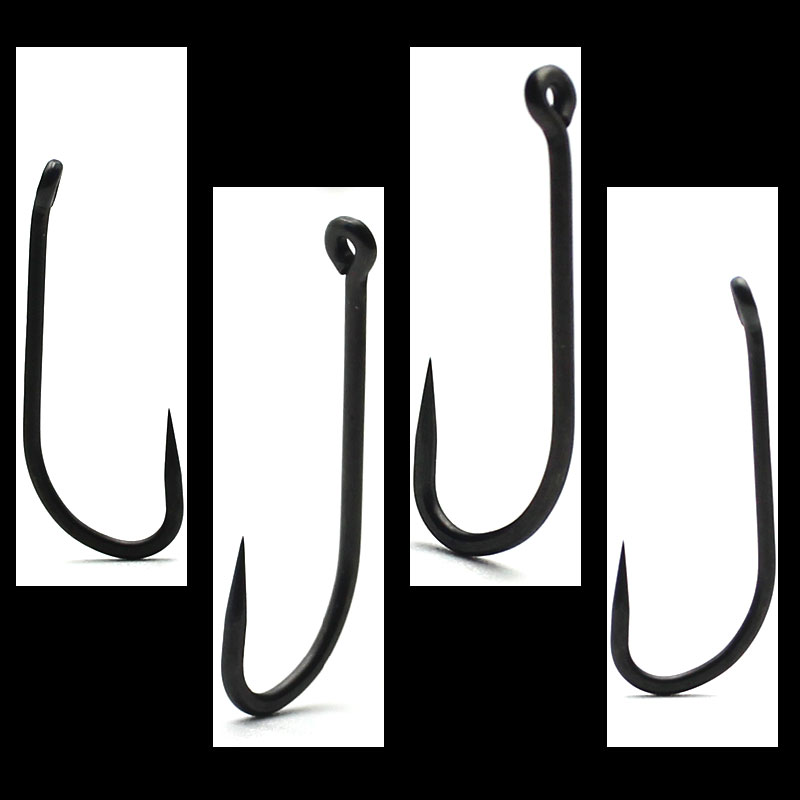 Carp Fishing Hooks Teflon Coating D Rig Hook Barbless Matt Black Carp Hook 6/8/10 Carp Fishing Accessories