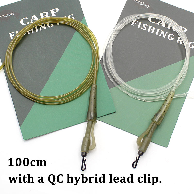 100cm Carp Fishing Fluorocarbon Line Line Group For Hair Rigs Carbon Line With QC Hybrid Clip Carp Line Carp Fishing Tackle