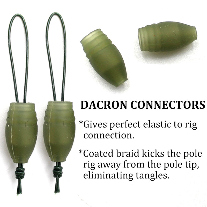 Carp Fishing Accessories Pole Elastic Dacron Connectors For Solid And Hollow Elastics Carp Coarse Stop bead Fishing Tackle