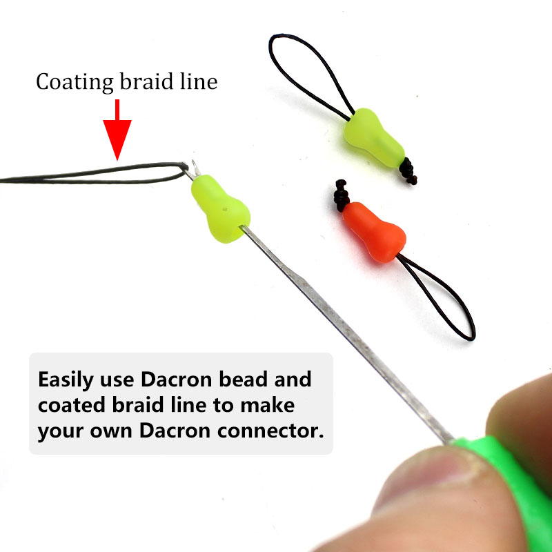 Carp Fishing Connectors Dacron Beads Fit For 8~10mm Solid Elastic Dacron Accessories