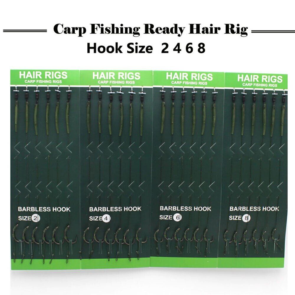 Carp Rigs Fishing Hair Rigs Ready Hair Rig Barbless Hook