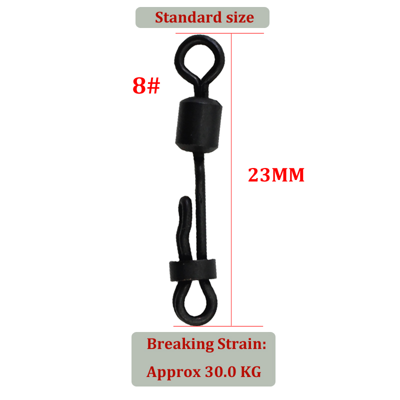 Carp Fishing Accessories Clam Lock Quick Change Swivels with 8 word Rolling  Ring Connector for Carp Rig Tackle Accessories