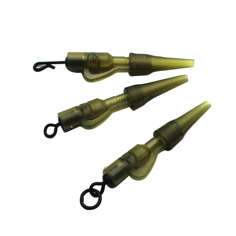 Safety Lead clip with locking pin Green Brown Carp Fishing Terminal Tackle Safety clips