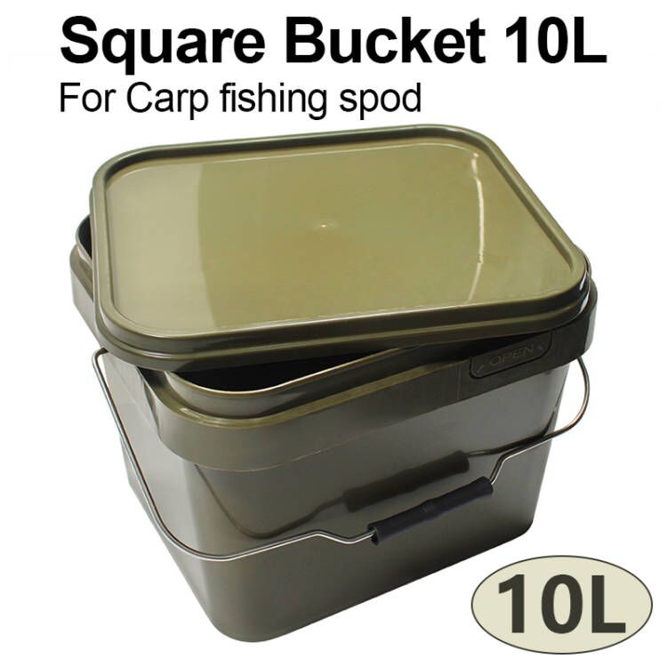 Carp fishing Square Bucket 10L Use with spod stand Bait Bucket