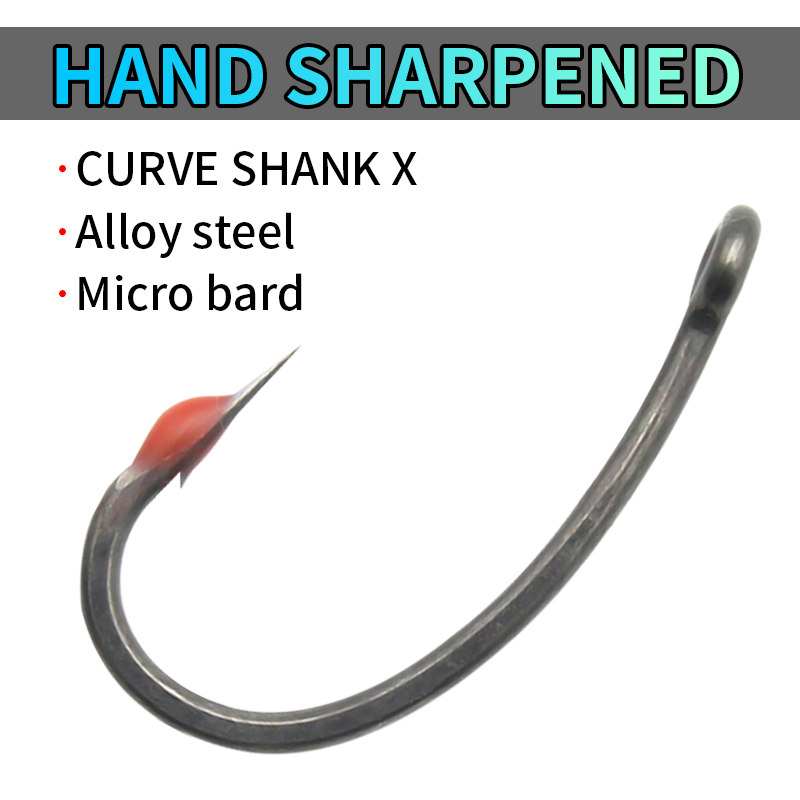 Hand- sharpened Carp fishing  CURVE SHANK(X) PTFE coated  extremely sharp micro barb Hook