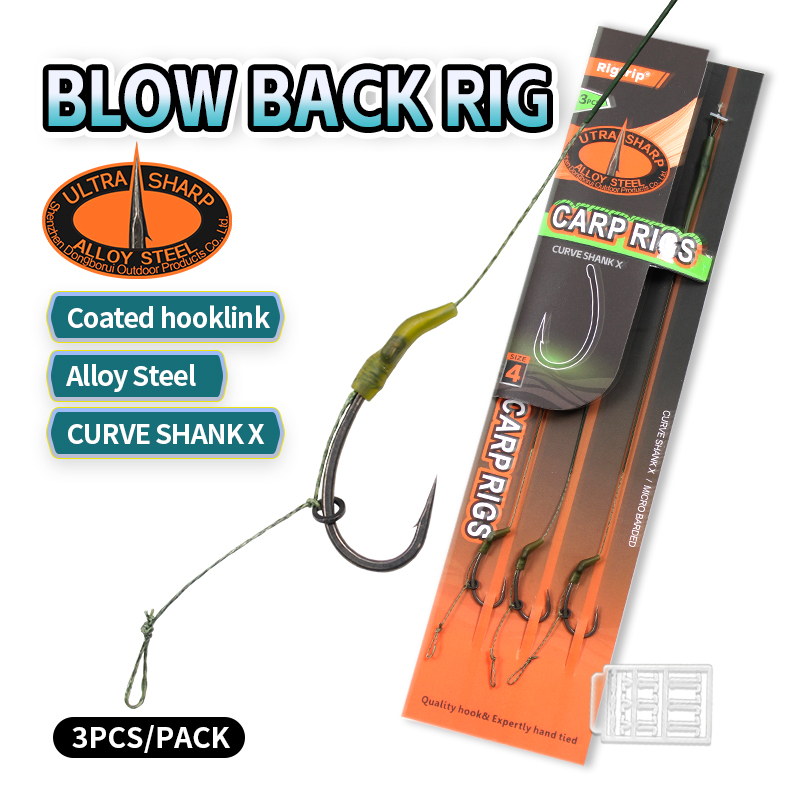 Carp Fishing  Blow  Back  Rig  Curve  Shank X Hooks - Ready Made  BLOW  BACK  RIGS 