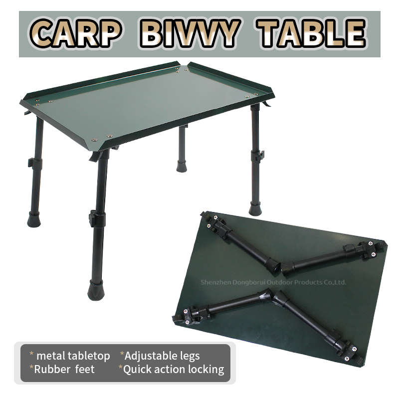 Adjustable  Metal  Tabletop  Fishing Folding Table Portable Tool Outdoor Carp Fishing Bivvy Tables