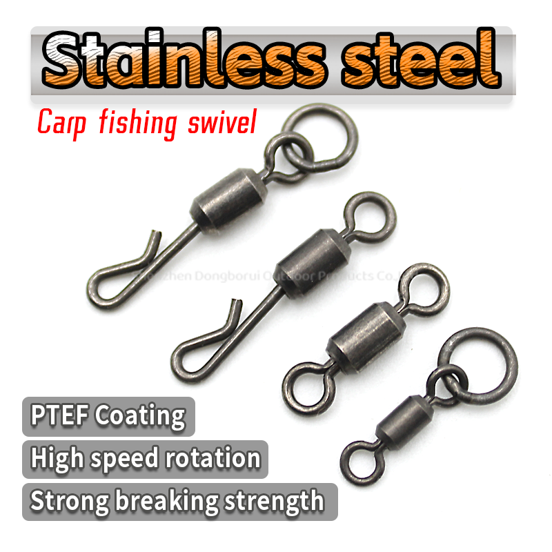 Carp  fishing  Swivel   Stainless steel PTEF Coating high speed rotation  strong  breaking  strength  Swivel 