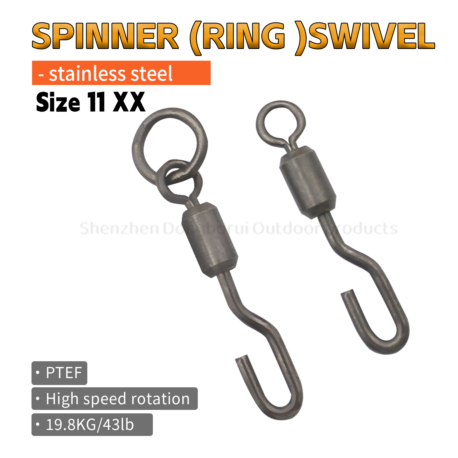 PTFE Coated  Spinner Ring Swivel Spinner  Swivel  Size 11 XX Carp fishing Tackle 